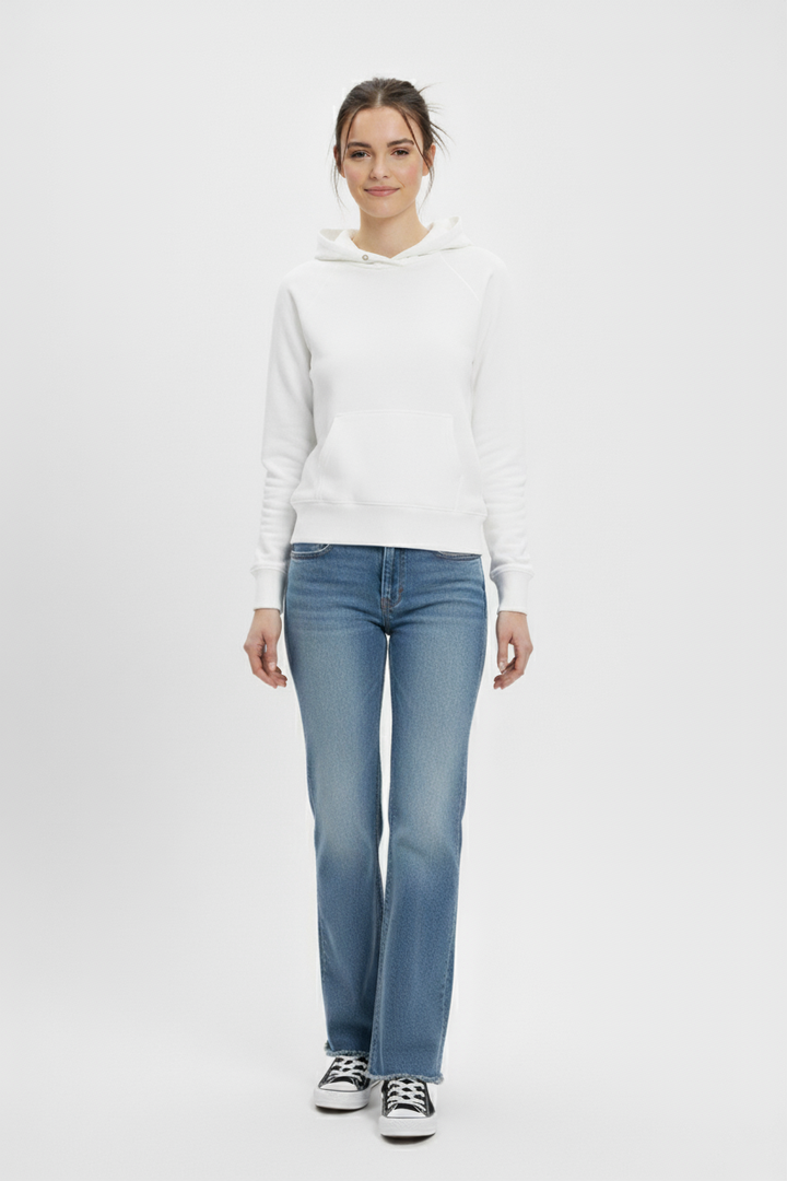 Jean taille haute coupe patte d’éléphant