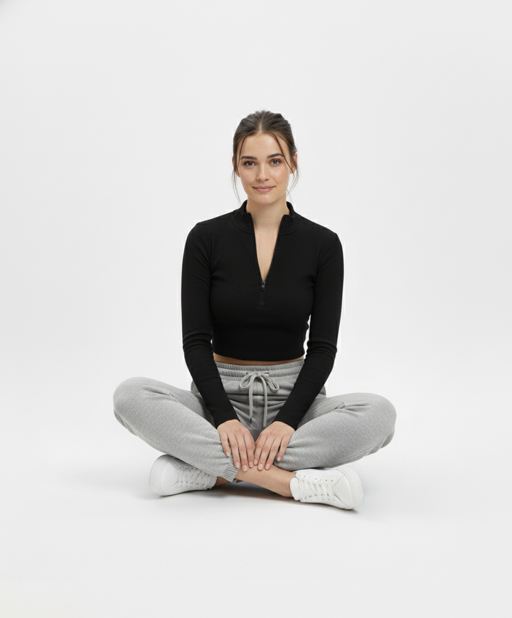 Pull court à fermeture