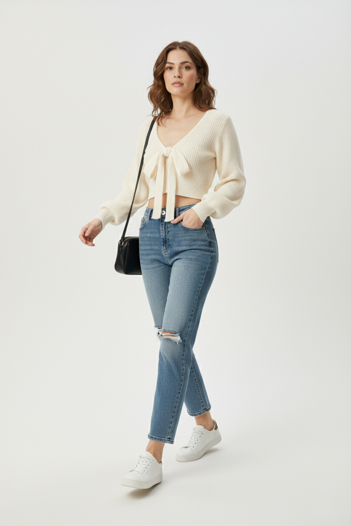 Pull Court Femme en Maille